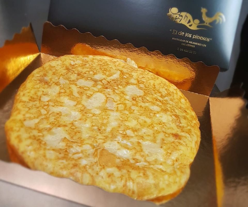 Tortilla de patata sin cebolla Bar Irrintzi Las Arenas (Getxo)